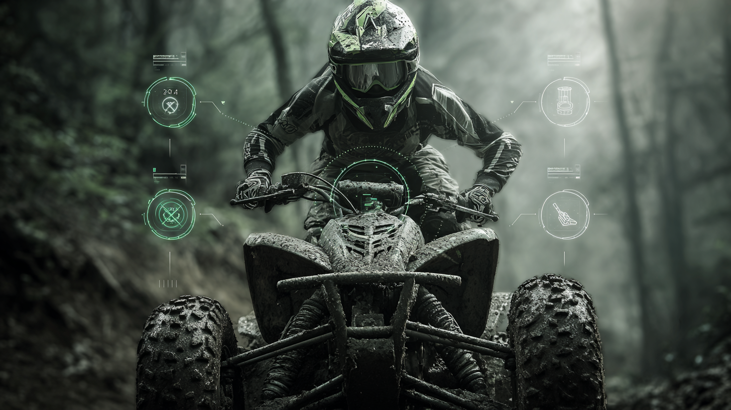 quad jedzie po błocie
